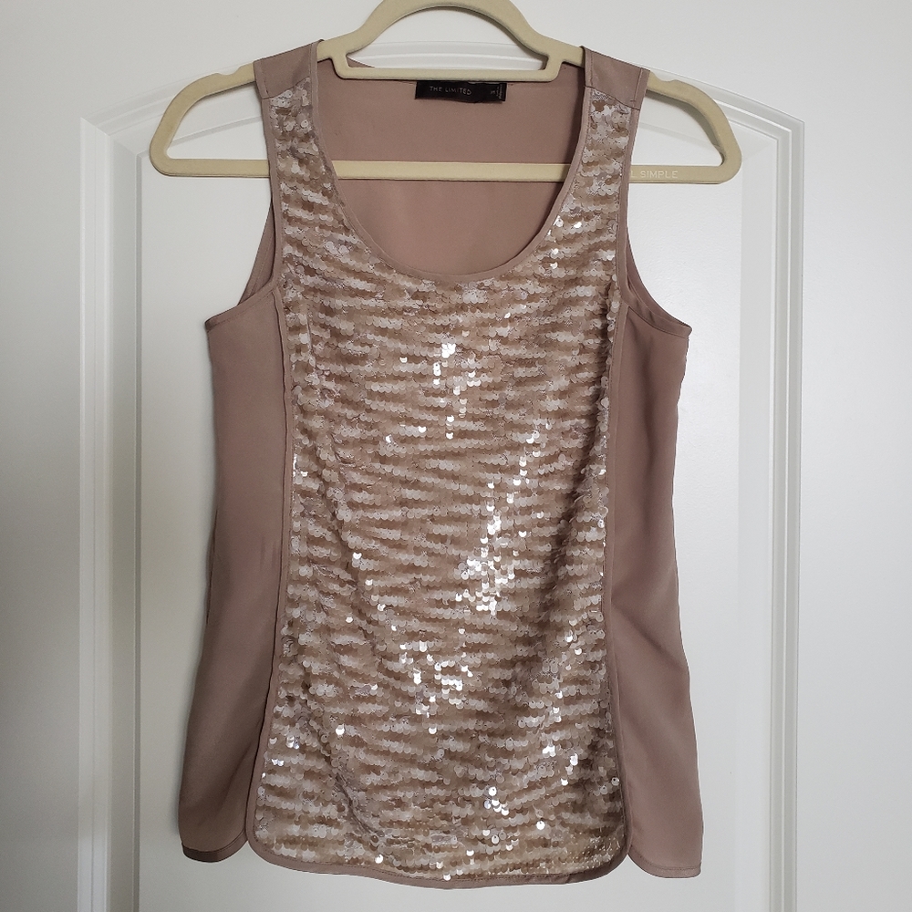 Nude Sequin Top